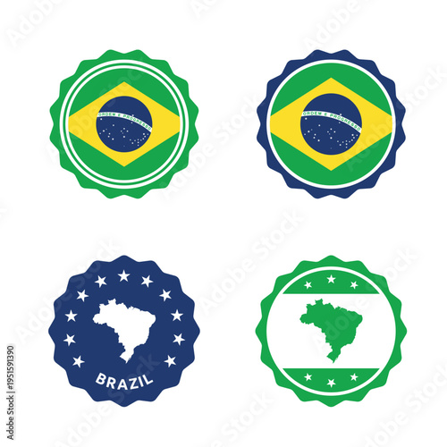 Brazil stamp set, Federative Republic of Brazil product labels