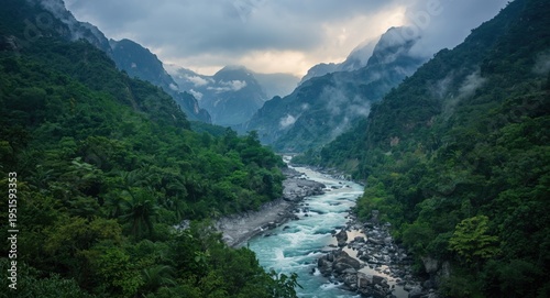 Picturesque monsoon river f...