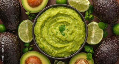 Creamy guacamole bowl frame...