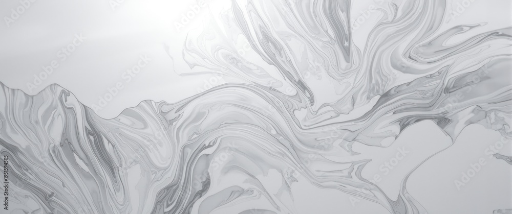 Fototapeta premium Minimalist swirling patterns on a light white and gray texture panel