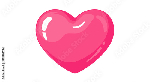 Pink glossy heart shape isolated on white background symbol of love romance and affection a design element for concepts like valentine celebrations