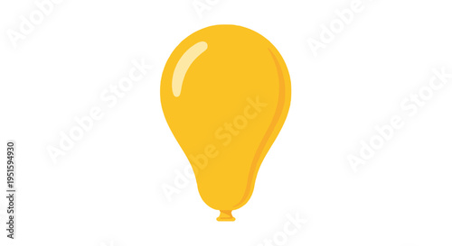 Single yellow balloon isolated on a white backdrop ready for celebrations or adding to an assortment of colorful floating party decorations for