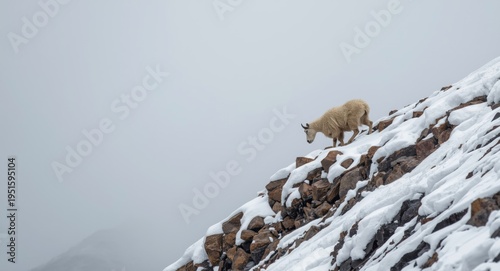 Lively mountain goat naviga...