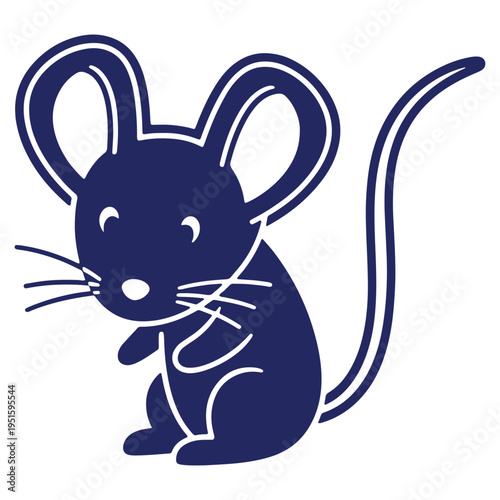 Cute Mouse Cartoon Character Illustration with Whiskers and Round Ears for Childrens Storybooks or Educational Material
