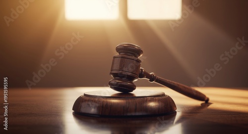 Gavel carved from wood posi...