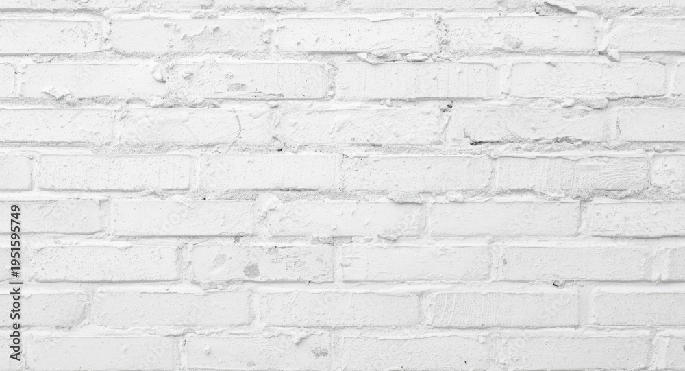 Obraz premium Rough white painted brick wall background showcasing dent texture and diffused lighting