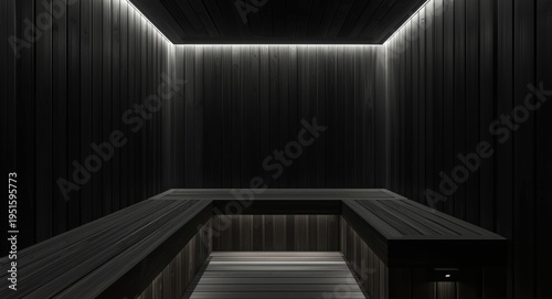 Refined sauna interior with...