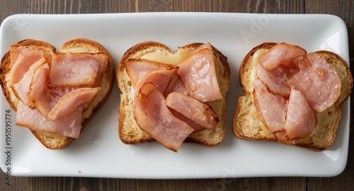 Heart shaped toasts topped ...