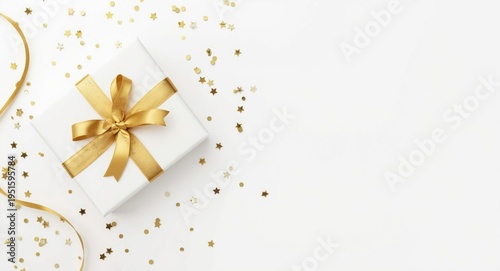 Holiday white gift box feat...