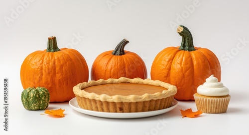 Cartoon pumpkins decorate p...