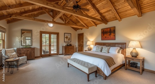 large bedroom featuring a r...