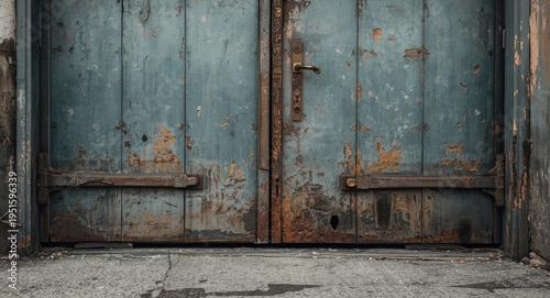 Rustic steel door with flak...