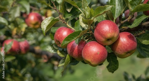 Fresh apple branch loaded w...