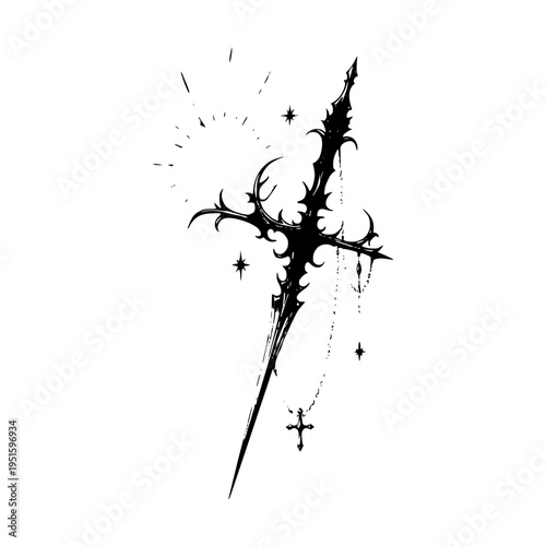 Shadow Goth Cybersigil Tattoo Design