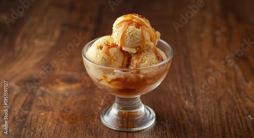 Creamy caramel ice cream la...