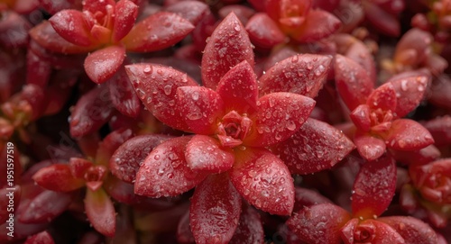 Bright red Crassula capitel...