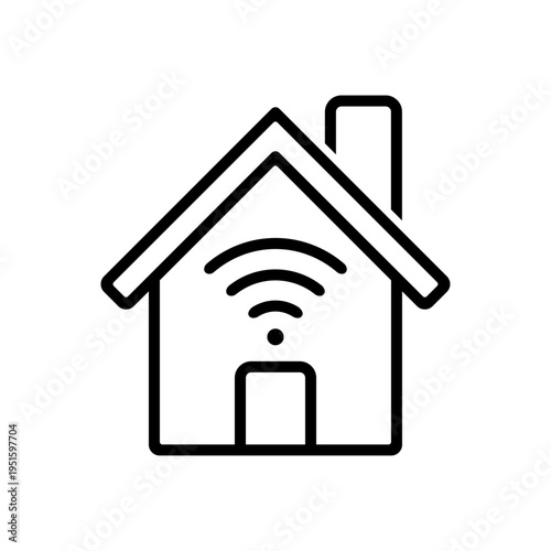 家のWi-Fi接続を表すシンプルなベクターアイコン