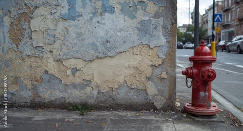 Rough old wall with peeling...
