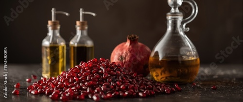 Gleaming crimson pomegranat...