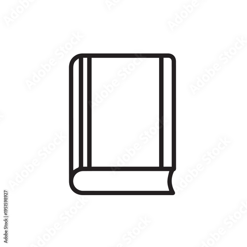 Closed Book Icon Vector Illustration Simple Outline Drawing of a Hardcover Book