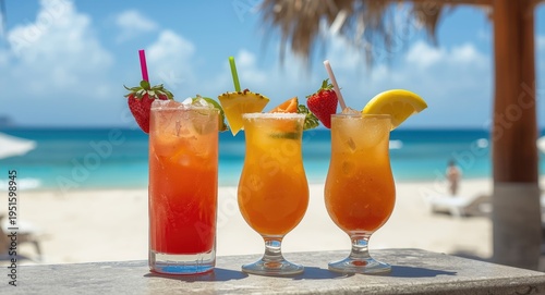 Refreshing tropical fruit c...