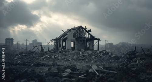 Home wreckage caused by str...
