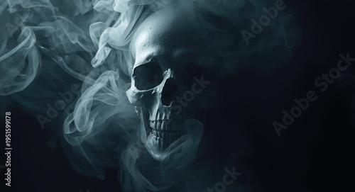 Eerie skull rising from thi...