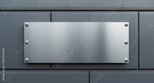 Metal signage on building s...