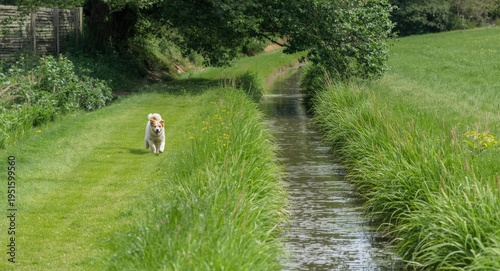 Lush green meadow with a pl...