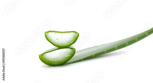 Isolated Aloe Vera Slice on...