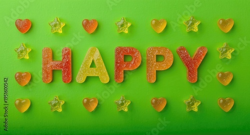 Happy gummy candy design co...
