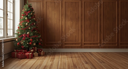 Seasonal decorated room wit...