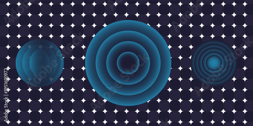 Sound wave. Signal concentric circle. Round light effect. Wifi range. Radio station signal. Water ripple with circle waves. A place or a painful point. Radar screen. Vector effect.