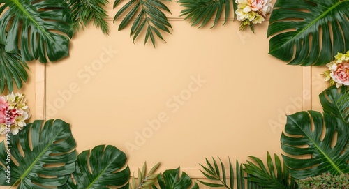 Layered tropical greenery a...