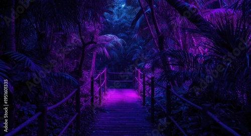 Mystic forest walkway bathe...
