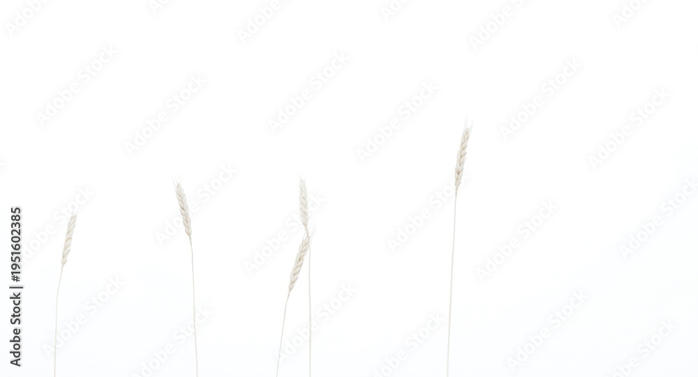 Naklejka premium Full depth of field image of wheat ears on a clean white background