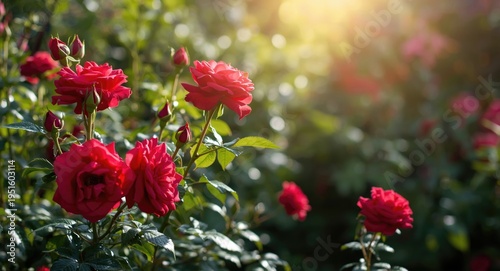 Romantic garden scene with ...