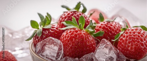 Ripe strawberries chilled a...