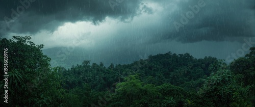 Rain falls heavily from dar...