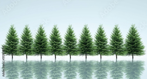 Precisely masked green tree...