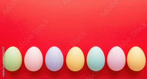 Pastel Easter eggs arranged...