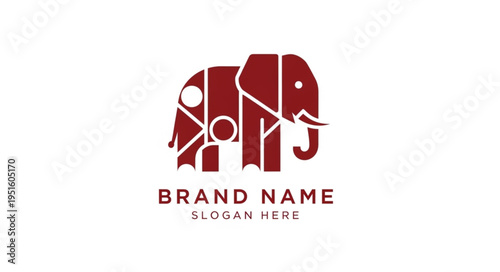 Geometric Elephant Logo Design with Modern and Minimalist Style.