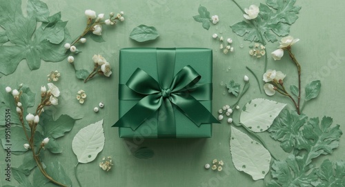 Green gift box with deluxe ...