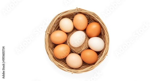 Assortment of eggs in a str...