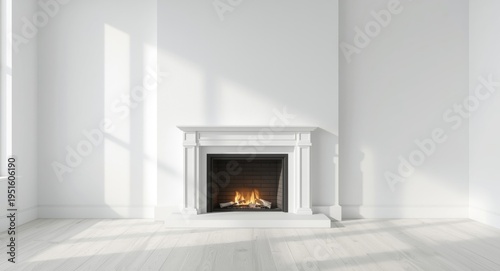 Mockup of a white wall with...