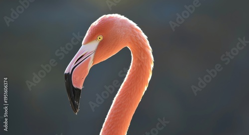 Graceful pink flamingo stan...