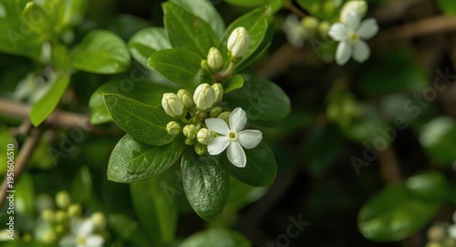 Green jasmine buds blossomi...