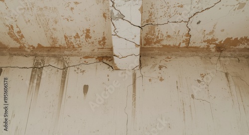 Aged building facade featur...