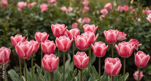 Pink tulips in radiant bloo...
