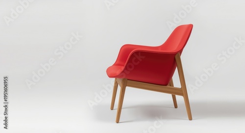 Modern red armchair with sm...